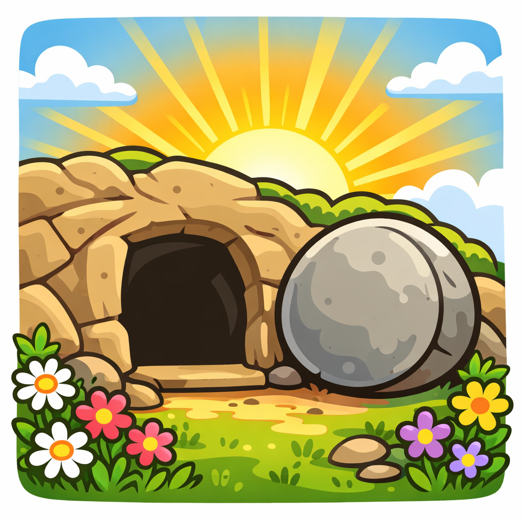 A picture of Sunday morning and the stone rolled away